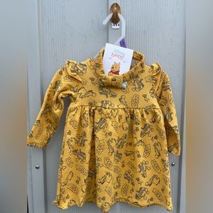 Winnie the Pooh dress with matching bow and socks